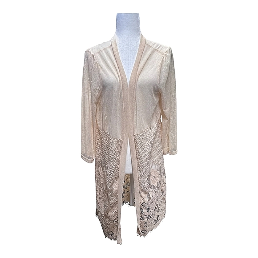 Cream Lace Swim Coverup with Flowing Silhouette